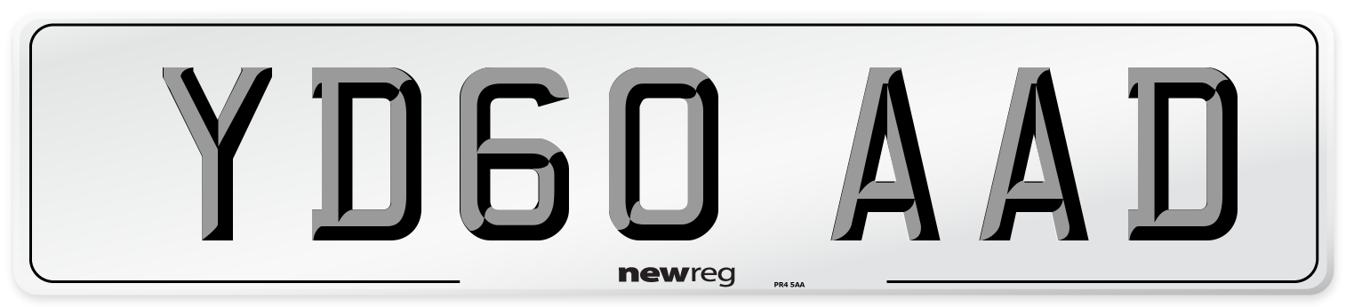 YD60 AAD Number Plate from New Reg